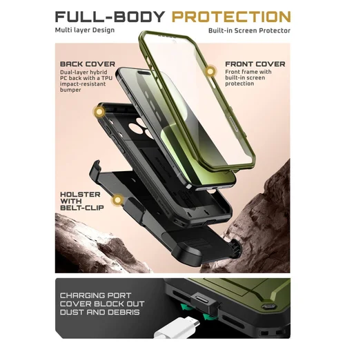 Supcase UB Pro dėklas iPhone 17 Pro Max, žalias image 3