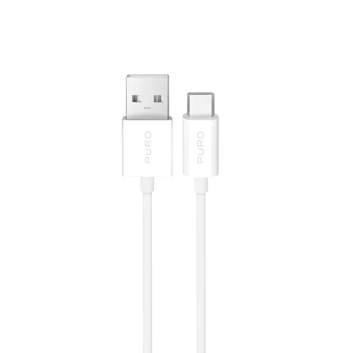 Puro 10W TPE USB-A–USB-C kabelis, 2 m, baltas image 1