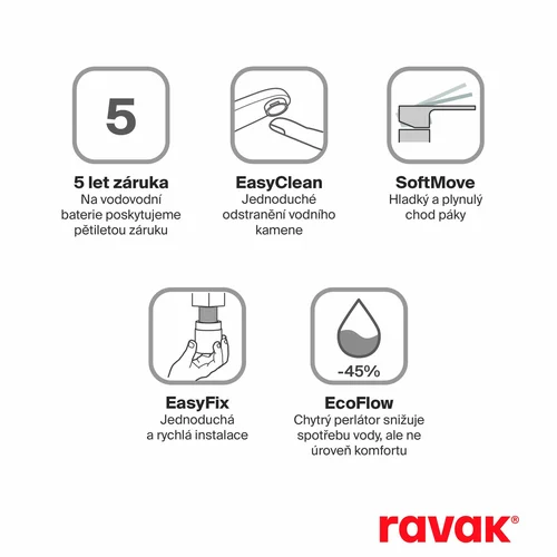 RAVAK Solar SL 014.00 Praustuvo maišytuvas, 230mm chromo sp. image 2