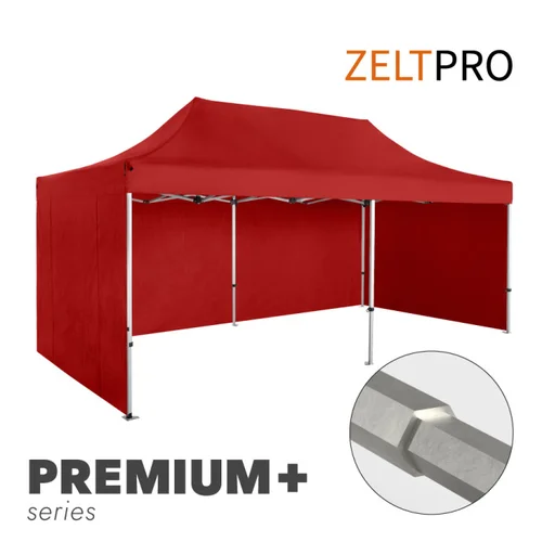 Zeltpro PREMIUM+ prekybinė palapinė 4 × 6, raudona, 4 sienos image 1