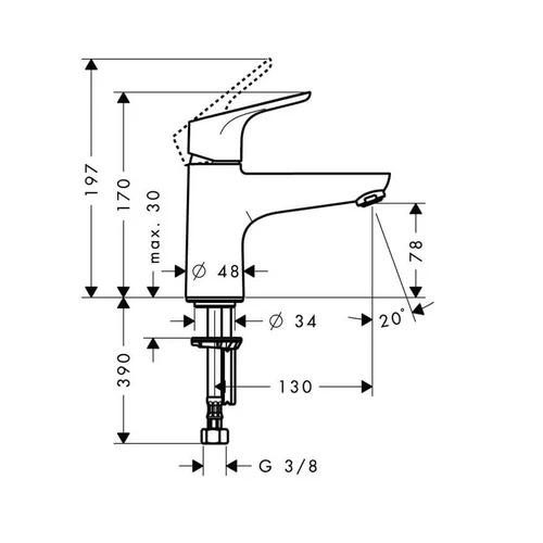 Hansgrohe Focus 31931000 įgręžiamas vonios maišytuvas image 2