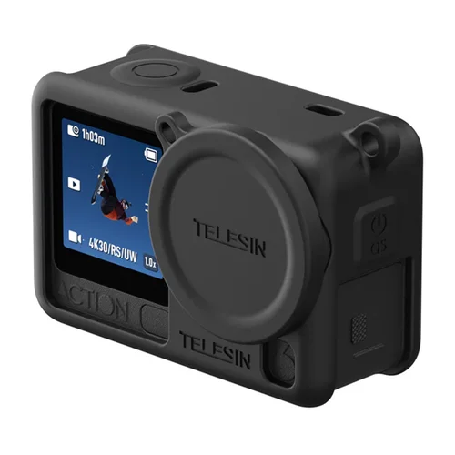 Telesin S6-PTC-11 silikoninis dėklas DJI Osmo Action 6, juodas image 3