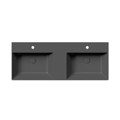 GSI KUBE X 120x47 – juodas matinis dvigubas praustuvas image 2