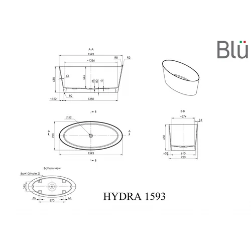 BLU HYDRA 1600 Evermite akmens masė, Balta blizgi image 2
