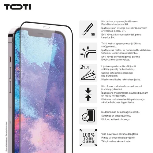 Toti Premium 16 Plus/15 Pro Max Apsauginis stiklas image 2