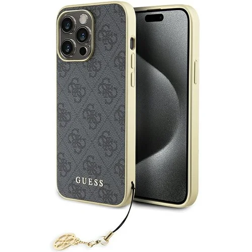 Guess 4G Charm dėklas iPhone 15 Pro Max, pilkas image 1
