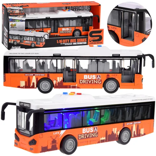 ZA4634 oranžinis autobusas 1:16 su garsais image 1