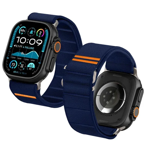 Tech-Protect Nailono Slip dirželis Apple Watch 44 / 45 / 46 / 49 mm, jūros mėlyna image 2