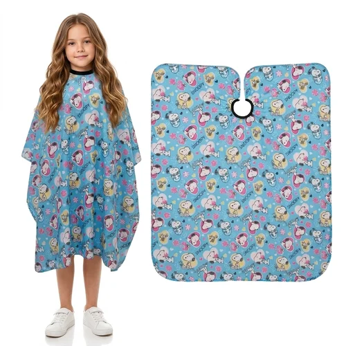 SNOOPY vaikiškas kirpyklinis apsiaustas 70 × 120 cm, mėlynas image 1