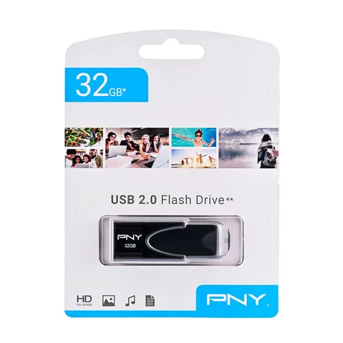 PNY Attaché 4 2.0 32 GB USB Tipo-A atmintinė, juoda image 2