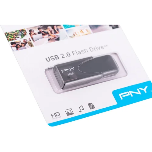 PNY Attaché 4 2.0 32 GB USB Tipo-A atmintinė, juoda image 3