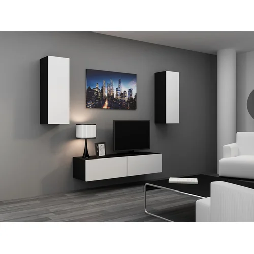 Cama VIGO 90 sieninė spintelė, 90 × 35 × 32 cm, juoda/balta image 2
