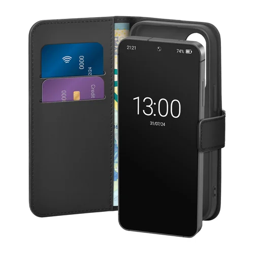 Puro Wallet Stand dėklas Samsung Galaxy S26, juodas image 1