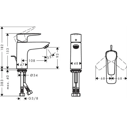 Praustuvo maišytuvas Hansgrohe MySport 71111000 Chromo image 2