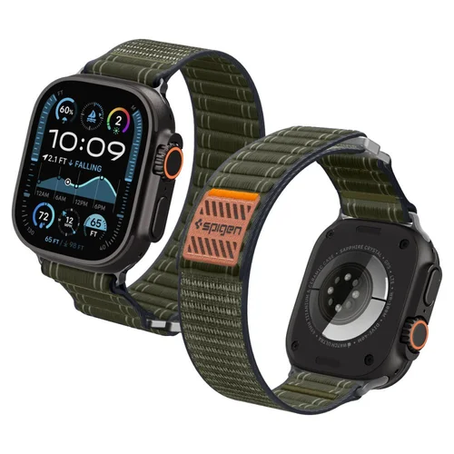 Spigen WBF0 nailono dirželis Apple Watch 44–49 mm, žalias image 1