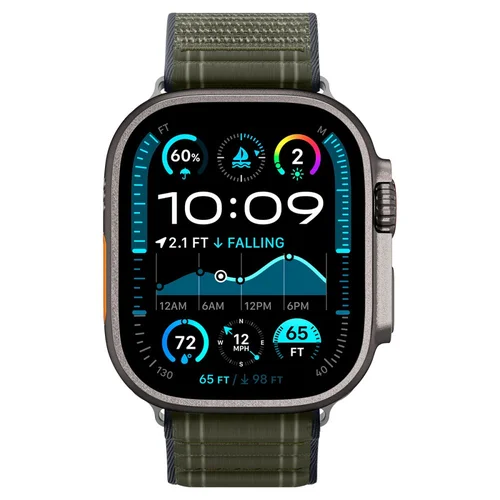 Spigen WBF0 nailono dirželis Apple Watch 44–49 mm, žalias image 2