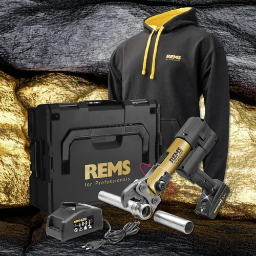 REMS Akku-Press E 22V ACC Gold akumuliatorinis vamzdžių presavimo įrankis image 2