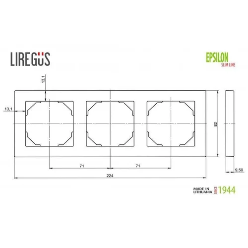 Trivietis rėmelis LIREGUS EPSILON Metalo spalvos image 2