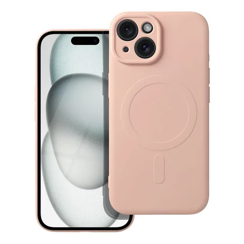 Mag Cover silikoninis dėklas iPhone 15, rožinis image 1