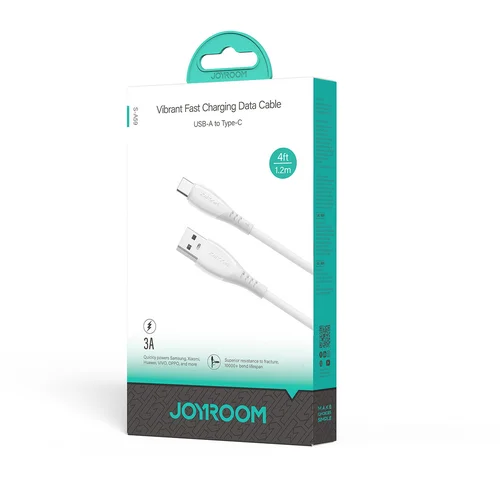 Joyroom S-A59 Vibrant Series USB-A–USB-C kabelis, 3 A, 1,2 m, baltas image 3