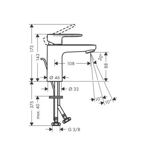 Hansgrohe Vernis Blend 100 juodas matinis image 2