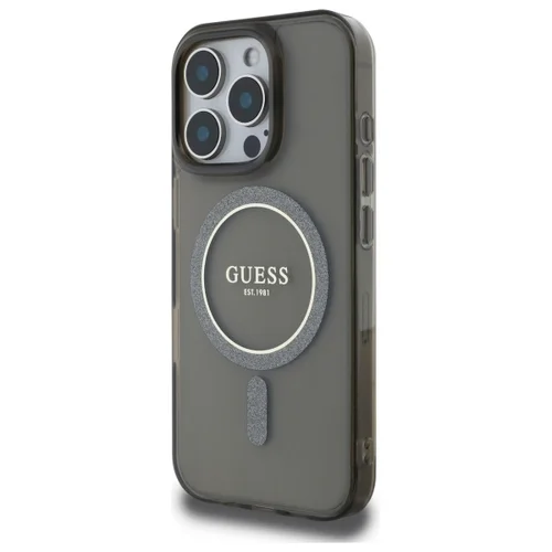 Guess IML blizgučių MagSafe dėklas iPhone 16 Pro, juodas image 2