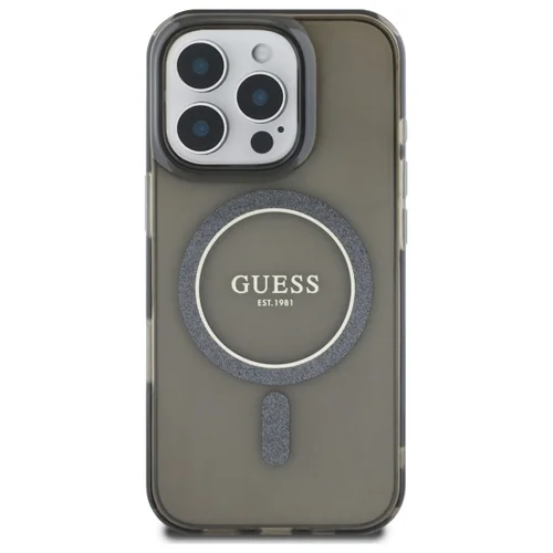 Guess IML blizgučių MagSafe dėklas iPhone 16 Pro, juodas image 3