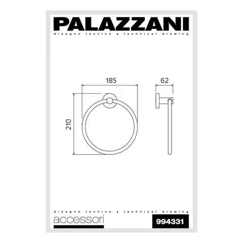 Palazzani MIS/IDROTECH 2/FORMULA MULTI Rankšluosčių laikiklis, 18.5 cm skersmuo image 2
