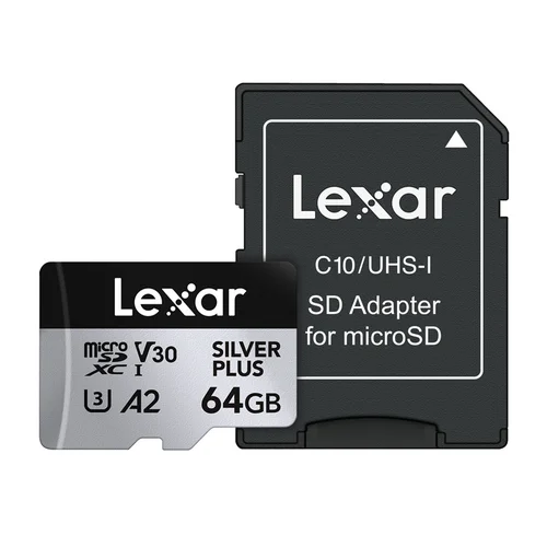 Lexar Silver Plus microSDXC 64 GB su adapteriu image 3