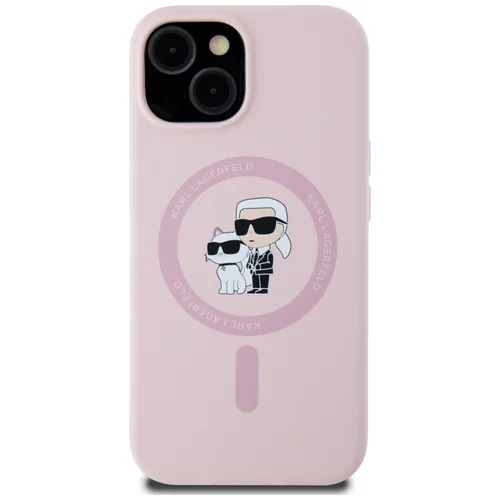 Karl Lagerfeld Karl&Choupette MagSafe dėklas iPhone 15, rožinis image 3