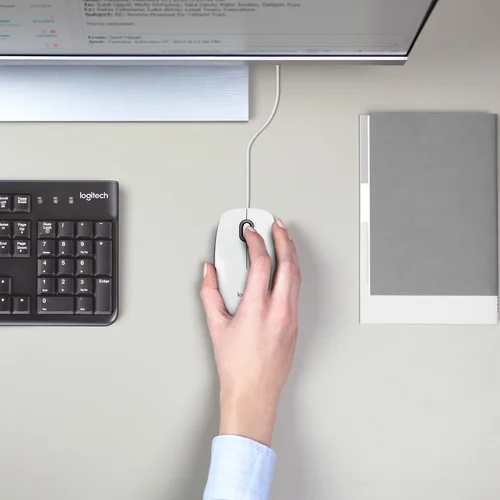 Logitech M100 balta USB pelė image 2