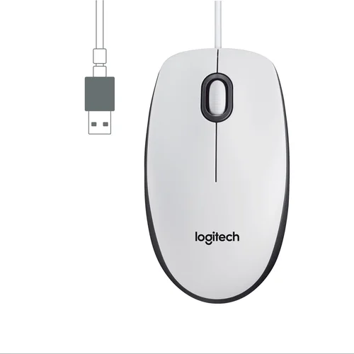 Logitech M100 balta USB pelė image 3