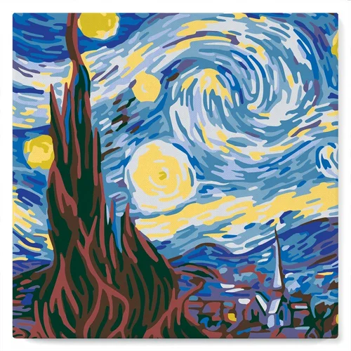 Figured'Art Van Gogh „Žvaigždėta naktis“ 20 × 20 cm tapybos rinkinys pagal skaičius image 1