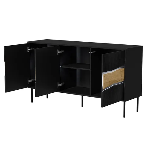 Cama INSERTO 3D komoda 143,5 × 40 × 80 cm, juoda, LED image 3