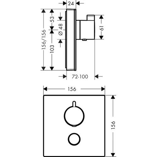 Hansgrohe ShowerSelect Glass 15735400 Chromo potinkinis termostatinis maišytuvas image 2