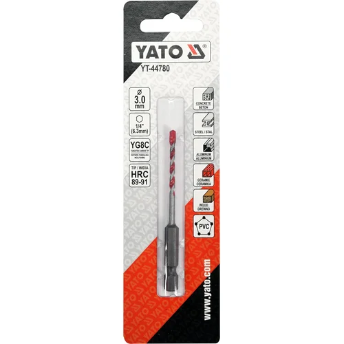 Universalus grąžtas YATO YT-44780, 3 mm image 3