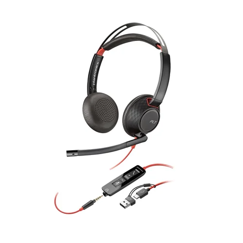 HP Poly Blackwire 5220 USB-C ausinės su adapteriu image 2
