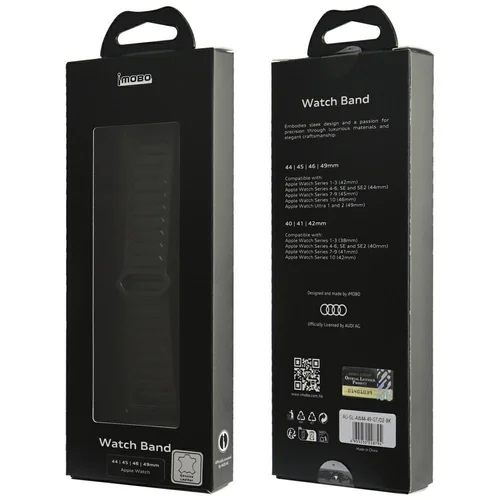 Audi natūralios odos magnetinė kilpinė apyrankė Apple Watch 44/45/46/49 mm, juoda image 3