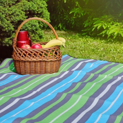 PROMIS pikniko pledas, žalios juostos, 200 × 150 cm image 3