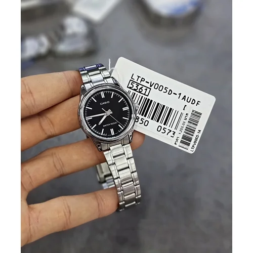 Casio LTP-V005D-1A moteriškas laikrodis, juodas ir sidabrinis image 3