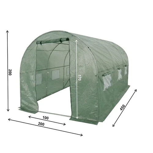 Šiltnamis su armuota plėvele 9 m2, 2x4,5 m, žalias image 3