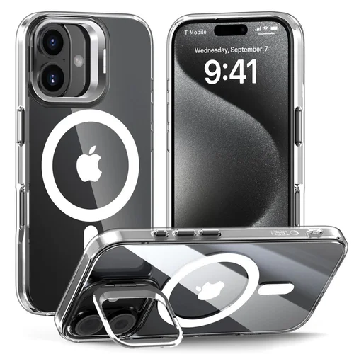 Tech-Protect MagStand dėklas iPhone 16, skaidrus image 1