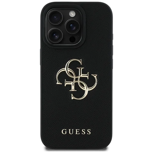 Guess Grained Big 4G Logo Small Classic Logo dėklas iPhone 16 Pro Max, juodas image 3