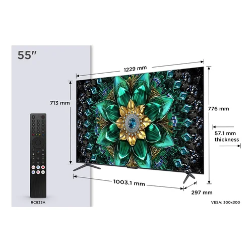 TCL Q6C 55Q6C 55 col. 4K Smart TV, metalinė image 2
