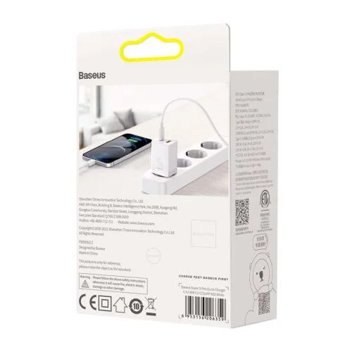 Baseus CCSUPP-E02 Super Si Pro įkroviklis 30 W, balta image 2