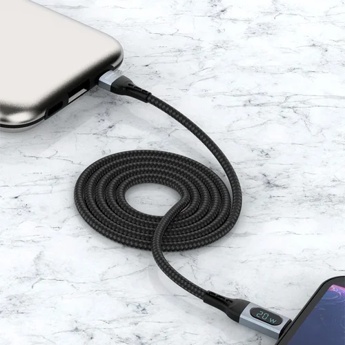 Dudao L7MaxL USB Type-C–Lightning kabelis 1 m, 20 W, juodas image 2