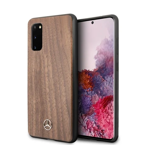 Mercedes-Benz Wood Line Walnut dėklas Samsung Galaxy S20 G980, šviesiai rudas image 1