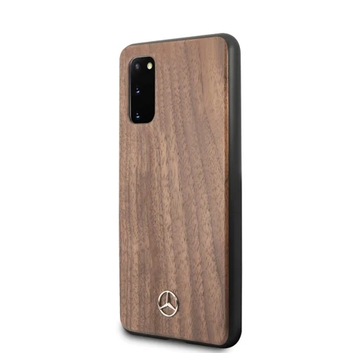 Mercedes-Benz Wood Line Walnut dėklas Samsung Galaxy S20 G980, šviesiai rudas image 2