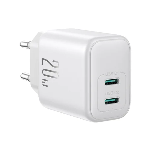 Joyroom JR-TCF12 20 W dvigubas USB-C įkroviklis, baltas image 1