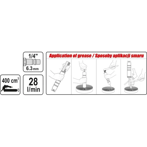 YATO YT-07055 pneumatinis tepalo švirkštas 400 cm³ image 3